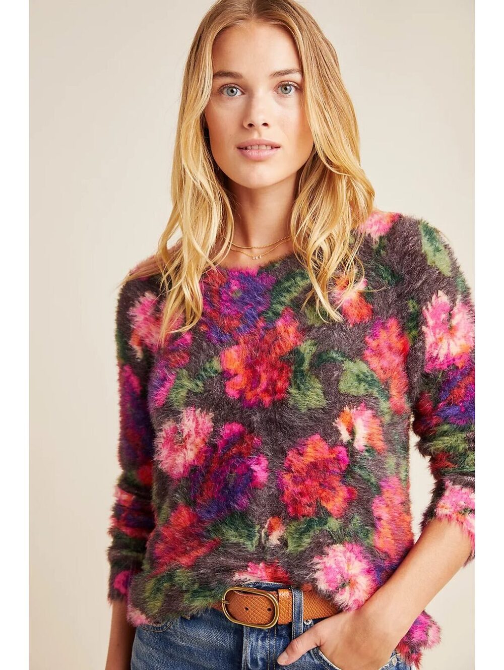 Anthropologie Ariel Eyelash Sweater
